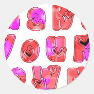 Sticker Rond Faites votre propre coeur Art Design d'impression
