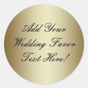 Sticker Rond Faites votre propre Gold Wedding Favoriser