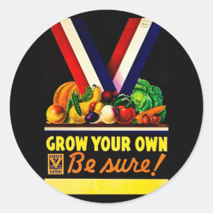 Sticker Rond Faites-Vous Augmenter - Soyez Sûr ! Seconde Guerre