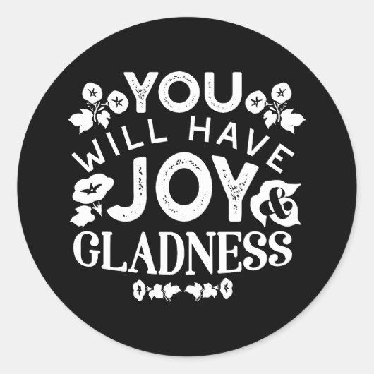 Sticker Rond Faith and Happiness – Joy and Gladness Quotes (Devant)