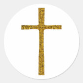 Sticker Rond Faith Cross Gold (Devant)