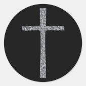 Sticker Rond Faith Cross Silver (Devant)