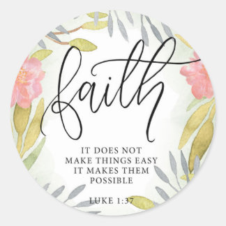 Sticker Rond Faith Don Inspirationnel