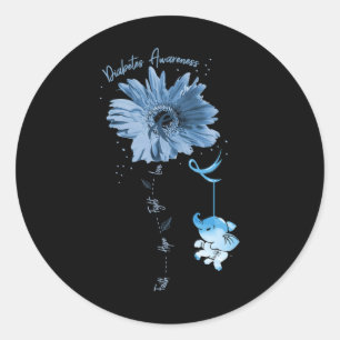 Sticker Rond Faith Hope Combattre l'amour Elephant Tournesol Di