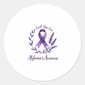 Sticker Rond Faith Hope Love Alzheimer's Awareness Dragonfly (1 (Devant)