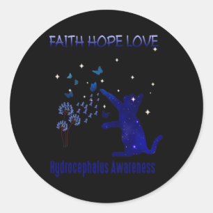 Sticker Rond Faith Hope Love Hydrocéphalie Awareness 2