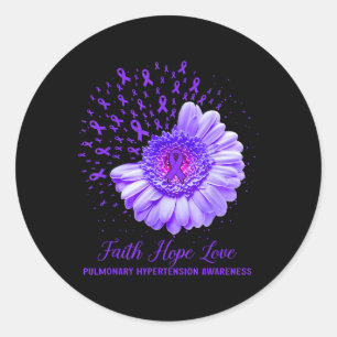 Sticker Rond Faith Hope Love Pulmonary Hypertension Sensibilisa
