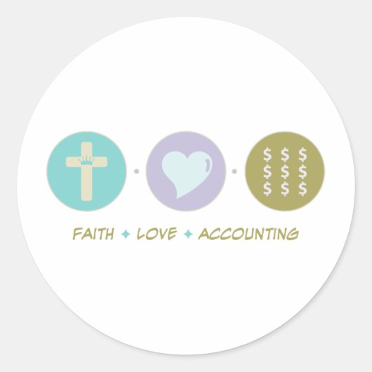 Sticker Rond Faith Love Accounting (Devant)