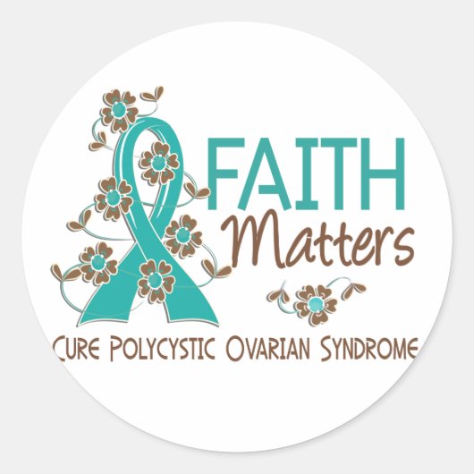 Sticker Rond Faith Matters 3 PCOS (Devant)