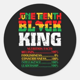 Sticker Rond Faits nutritionnels 18 juin 1865 Roi Noir Noir