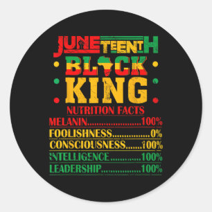 Sticker Rond Faits nutritionnels 18 juin 1865 Roi Noir Noir