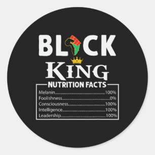 Sticker Rond Faits nutritionnels du roi noir Mois de l'histoire