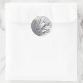 Sticker Rond Faits saillants floraux violet et gris Mariage (Sac)