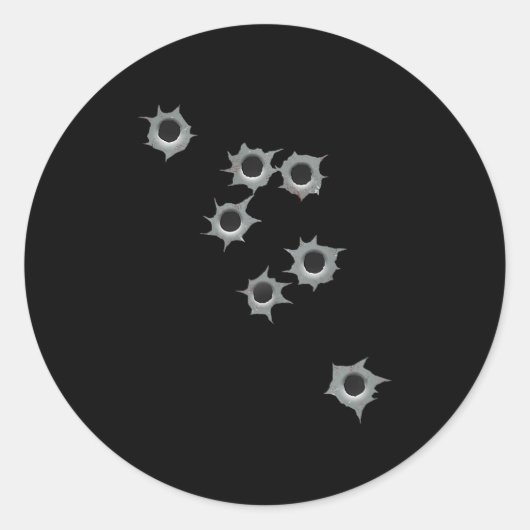 Sticker Rond Fake Bullet Hole Funny Costume Graphic Design (Devant)