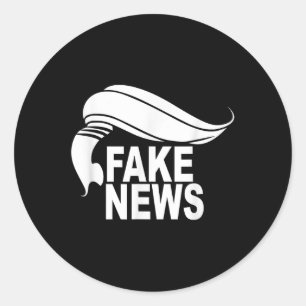 Sticker Rond Fake News Tee _ Parlant De L'Amérique _ Communicat