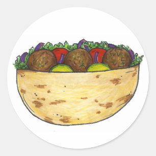 Sticker Rond Falafel farci Pita Mediterannean Food Sandwich