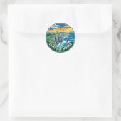 Sticker Rond Falaises de Moher Irlande (Sac)