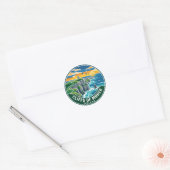 Sticker Rond Falaises de Moher Irlande (Enveloppe)