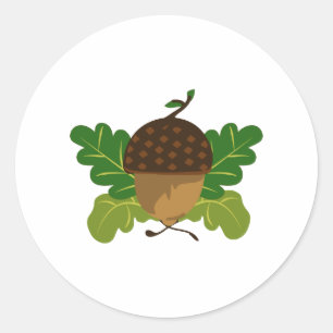 Sticker Rond Fall Acorn