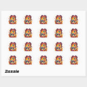 Sticker Rond Fall Deer Alebrije (Feuille)