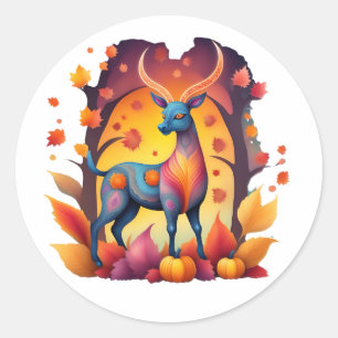 Sticker Rond Fall Deer Alebrije