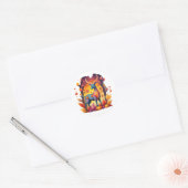 Sticker Rond Fall Deer Alebrije (Enveloppe)
