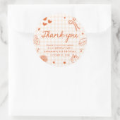 Sticker Rond Fall Hand Drawn A Little Cutie Pie 1st Birthday (Sac)