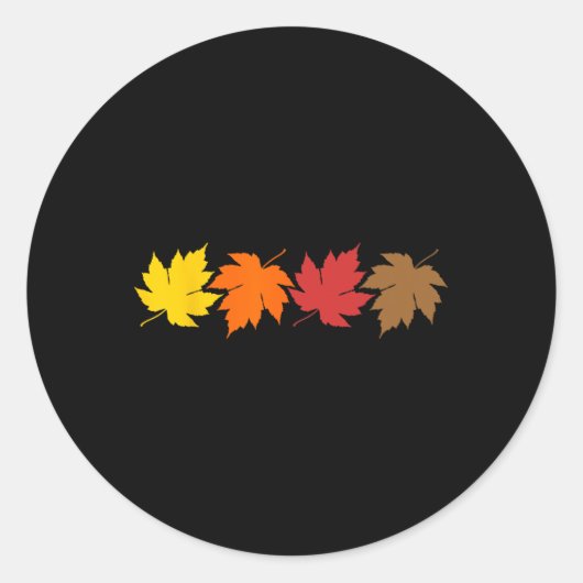 Sticker Rond Fall Leaves And October Autumn  (Devant)
