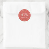 Sticker Rond Fall Love Future M. Mme Red Retour Adresse (Sac)