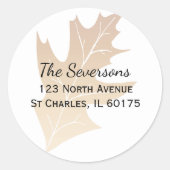 Sticker Rond Fall Oak Leaf Adresse de retour (Devant)