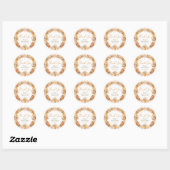 Sticker Rond Fall Pumpkin Floral Baby Shower Thank You (Feuille)
