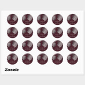 Sticker Rond Fall Silver et Mariage Feuille de Bourgogne (Feuille)
