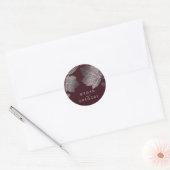 Sticker Rond Fall Silver et Mariage Feuille de Bourgogne (Enveloppe)