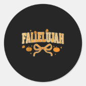 Sticker Rond Fallelujah Fall Autumn Leaves Womens Cute Distress (Devant)