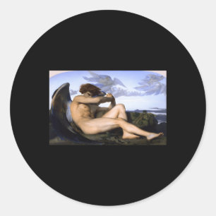 Sticker Rond Fallen Angel Alexandre Cabanel Chrétien Religieux