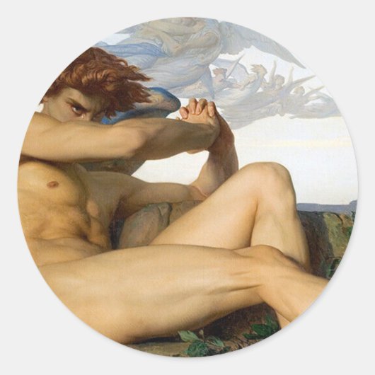 Sticker Rond Fallen Angel Alexandre Cabanel Original (Devant)