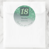 Sticker Rond Falling Green Parties scintillant, 18e anniversair (Sac)