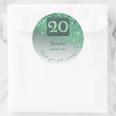 Sticker Rond Falling Green Parties scintillant, 20e anniversair (Sac)