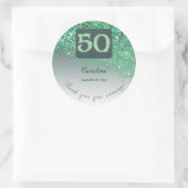 Sticker Rond Falling Green Parties scintillant, 50th Birthday M (Sac)