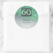 Sticker Rond Falling Green Parties scintillant, 60e anniversair (Sac)