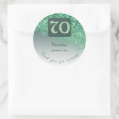 Sticker Rond Falling Green Parties scintillant, 70e anniversair (Sac)