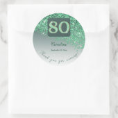Sticker Rond Falling Green Parties scintillant, 80e anniversair (Sac)