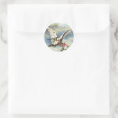 Sticker Rond Falln Dove avec Roses (Sac)
