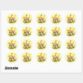Sticker Rond Famille Buff Orpington Duck (Feuille)