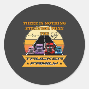 Sticker Rond Famille de camionneurs Parents forts Enfants Bond