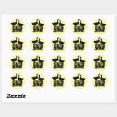 Sticker Rond Famille de canards Cayuga (Feuille)