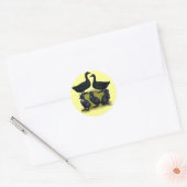 Sticker Rond Famille de canards Cayuga (Enveloppe)