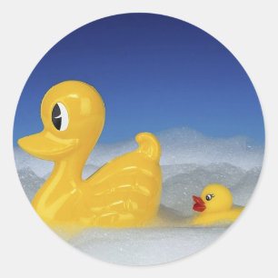 Sticker Rond Famille de canards en caoutchouc