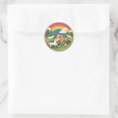 Sticker Rond Famille de Cheval (Sac)