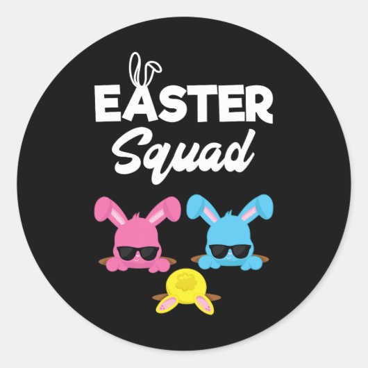 Sticker Rond Famille de l'Escadron de Pâques Correspondant Équi (Devant)